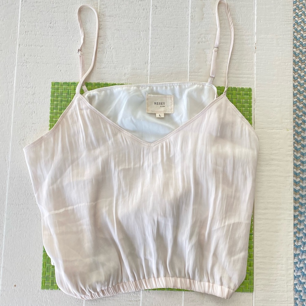 Cream silk tank